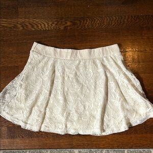 Charlotte Russe Cream Mini Skater Skirt